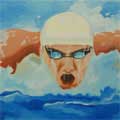 "Swimmer"   12x36   Private Collection